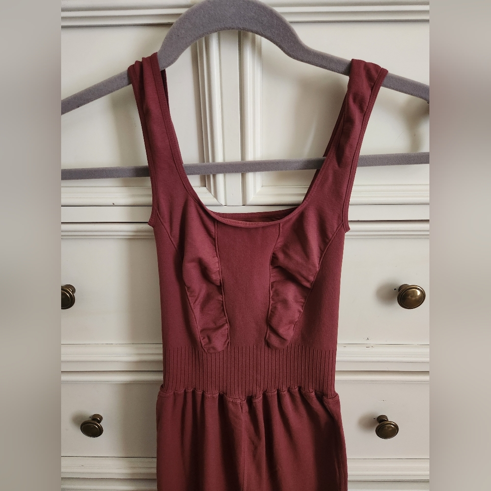Free People Movement Good Karma Flare Onesie in Henna XS/S - Picture 7 of 8